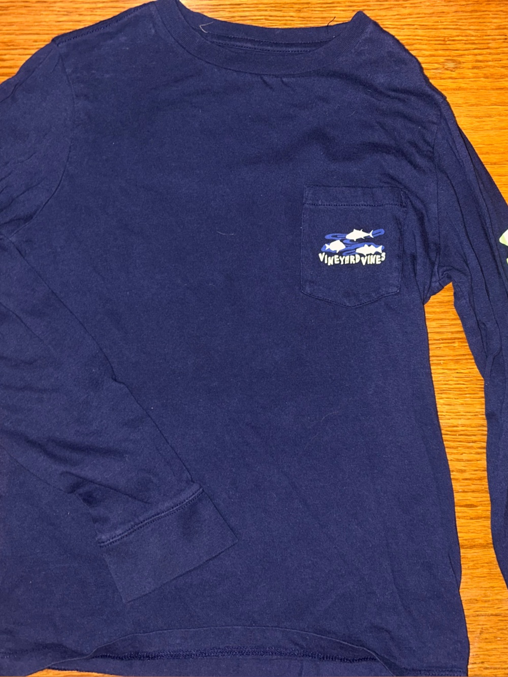 Vineyard Vines Navy Crewneck Tee with Whale Logo